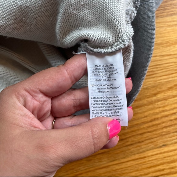 J. Crew factory gray sweatshirt with red plaid details size small - Picture 5 of 5